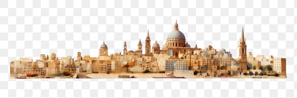 PNG Malta architecture cityscape panoramic. AI generated Image by rawpixel.