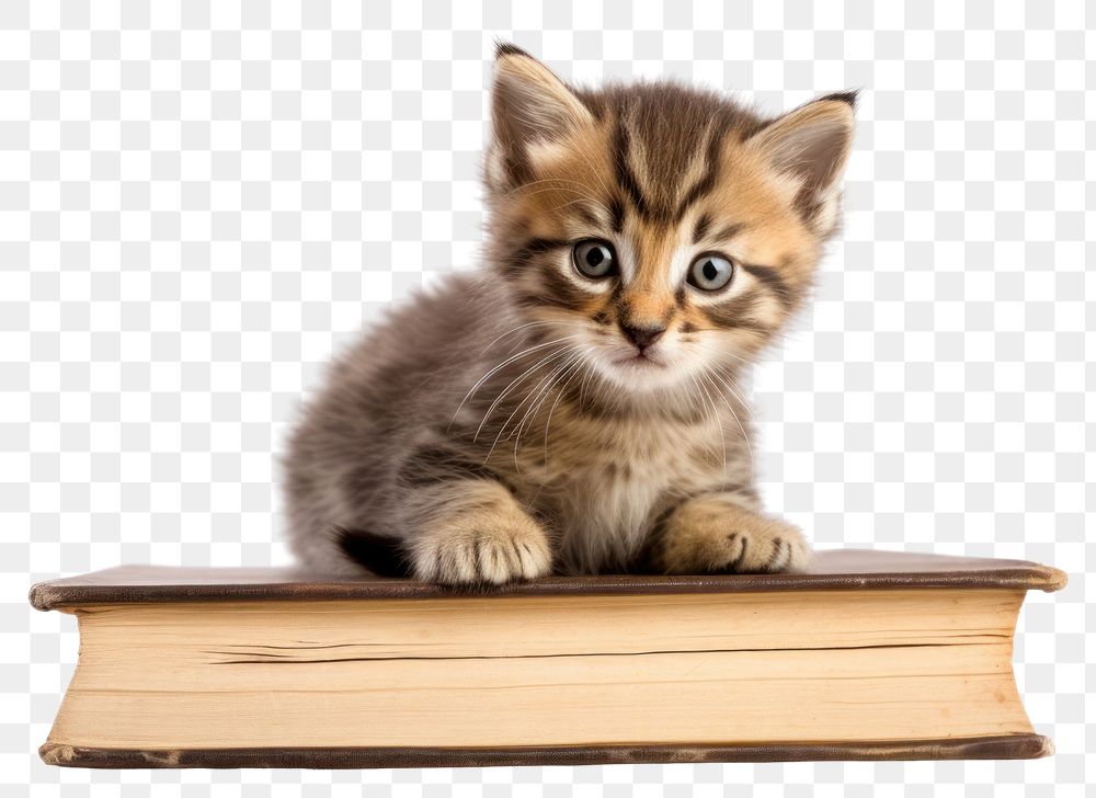 PNG Kitten mammal animal book. AI generated Image by rawpixel.
