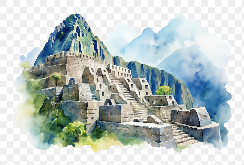 PNG Machu picchu architecture mountain outdoors. AI generated Image by rawpixel.
