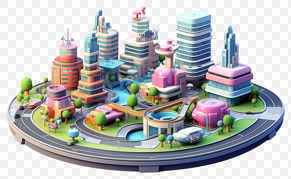 PNG Smart city cartoon architecture photography. AI generated Image by rawpixel.