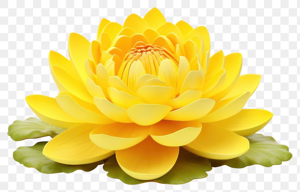 PNG Water lily flower yellow petal. AI generated Image by rawpixel.