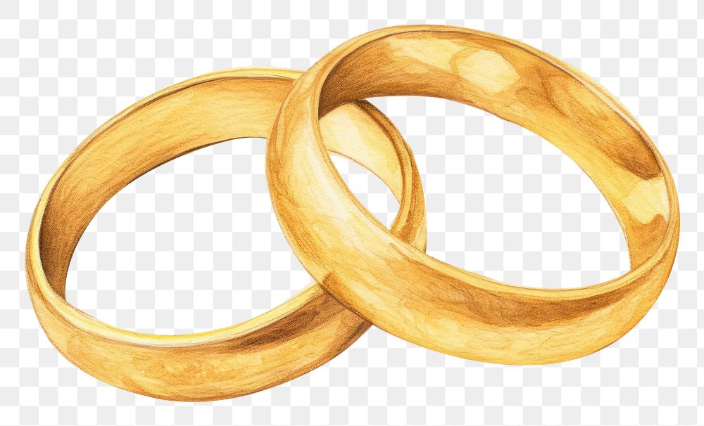 PNG Gold wedding rings jewelry white background togetherness. AI generated Image by rawpixel.