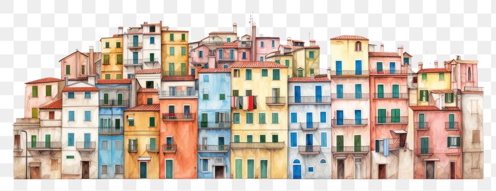 PNG Italy white background neighbourhood architecture. AI generated Image by rawpixel.