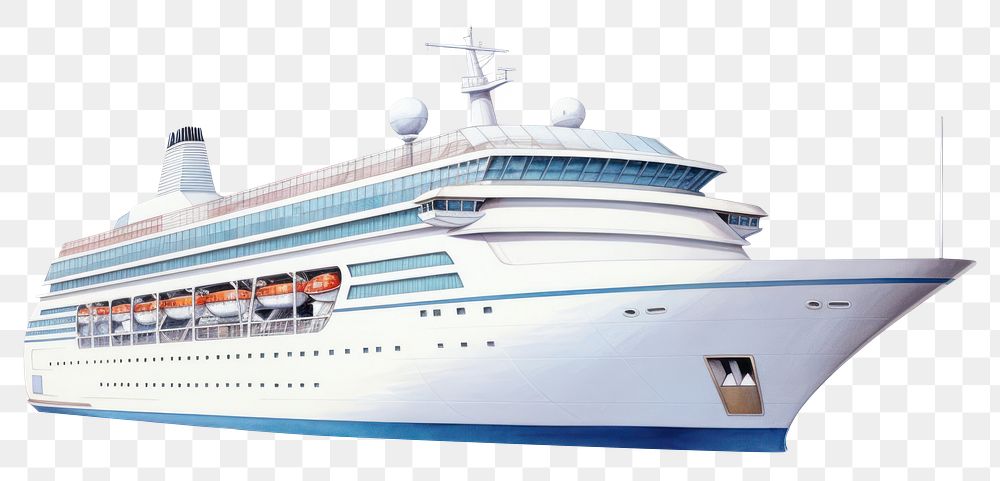 PNG White Cruise ship vehicle cruise yacht. 