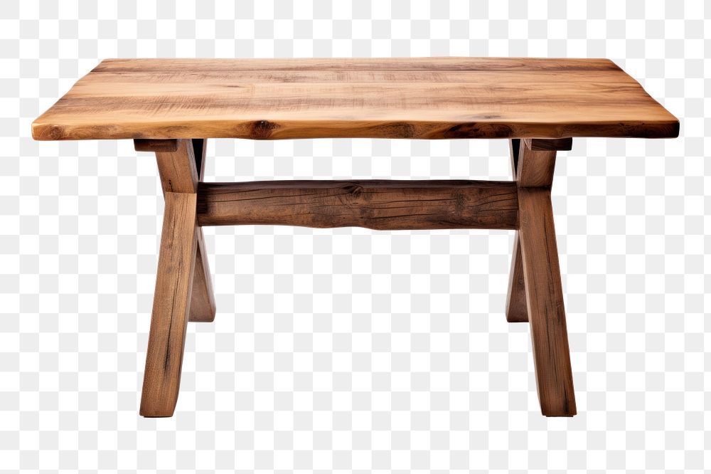 PNG Wooden table furniture bench desk. AI generated Image by rawpixel.