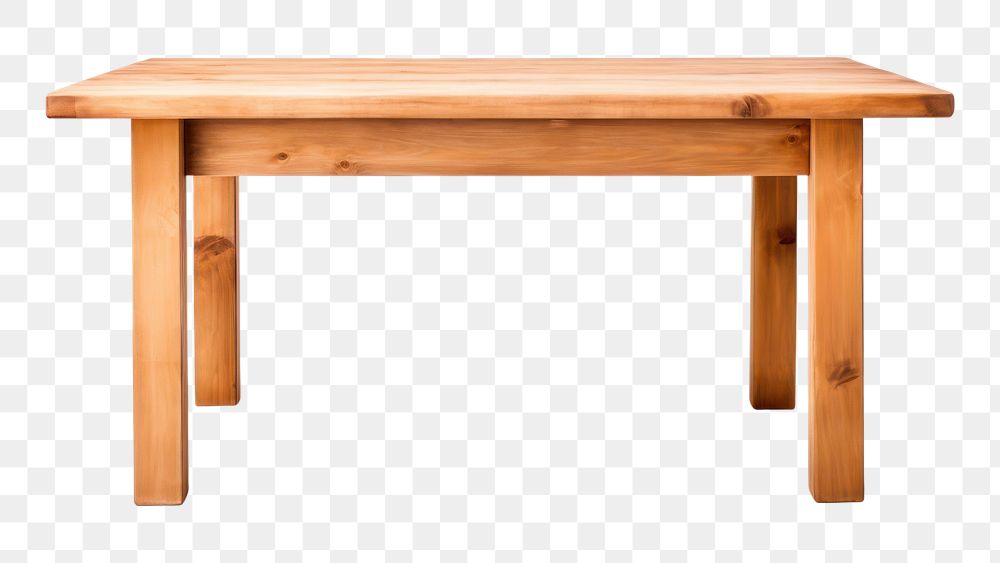PNG Wooden table furniture bench white background. AI generated Image by rawpixel.