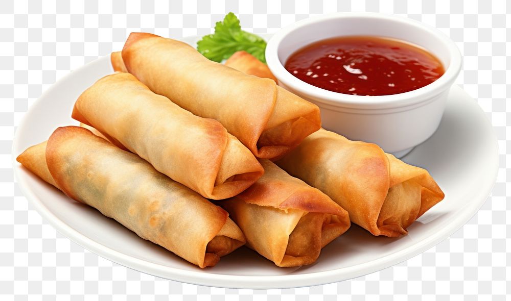 PNG Springrolls ketchup food meal