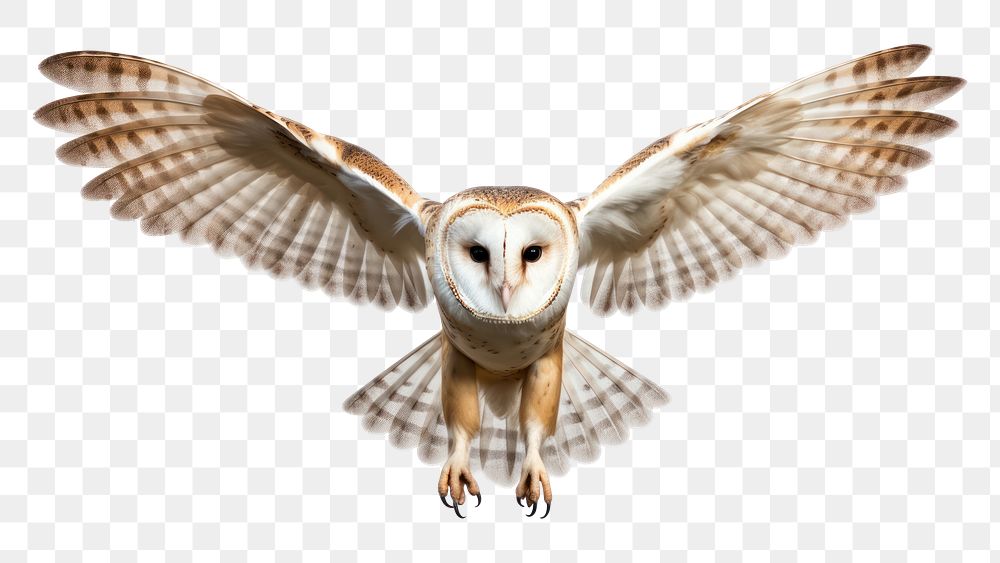 PNG Barn owl animal flying bird. AI generated Image by rawpixel.