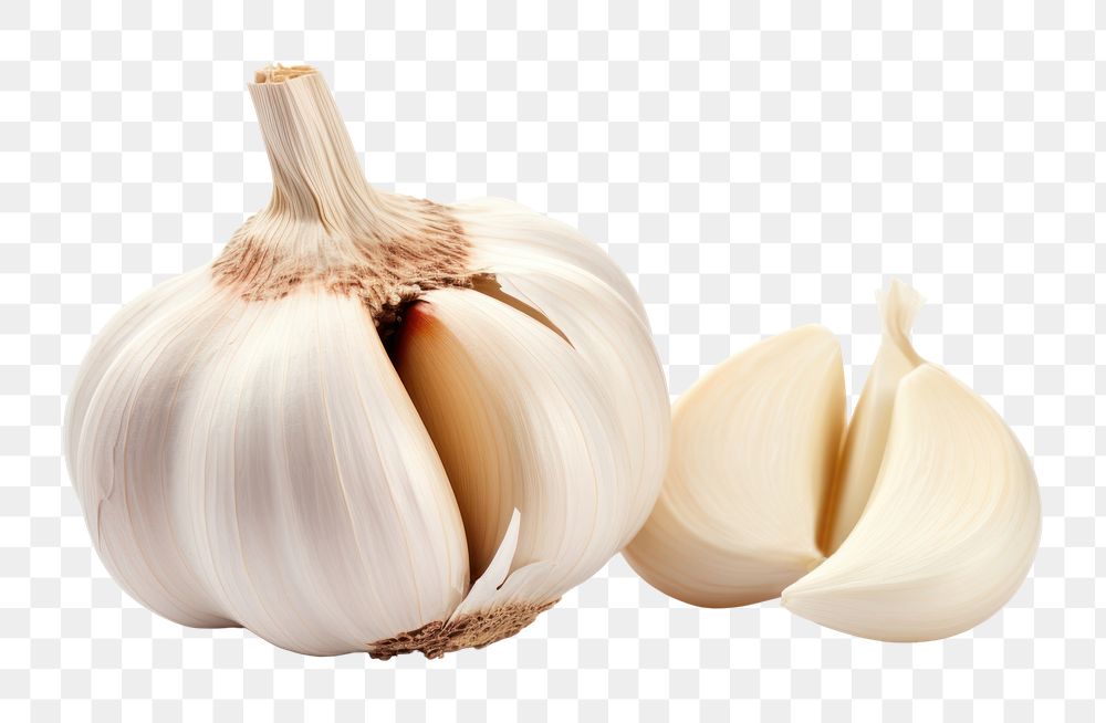 PNG Garlic whole vegetable plant food. 