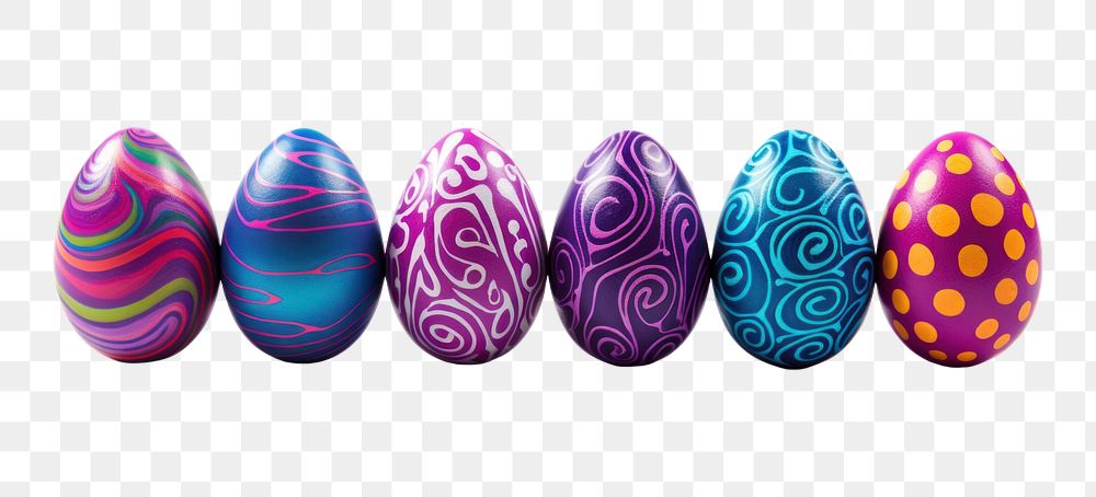 PNG Easter eggs painted easter white background celebration. AI generated Image by rawpixel.