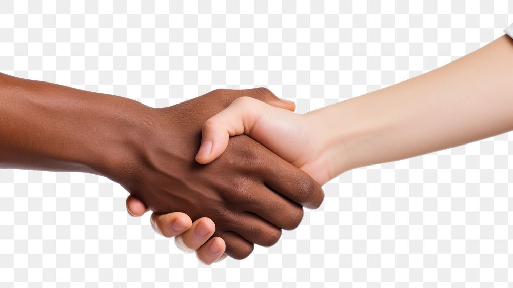 PNG Hand handshake white background togetherness. 