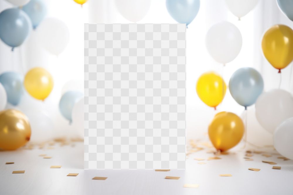 Birthday greeting card png mockup, transparent design