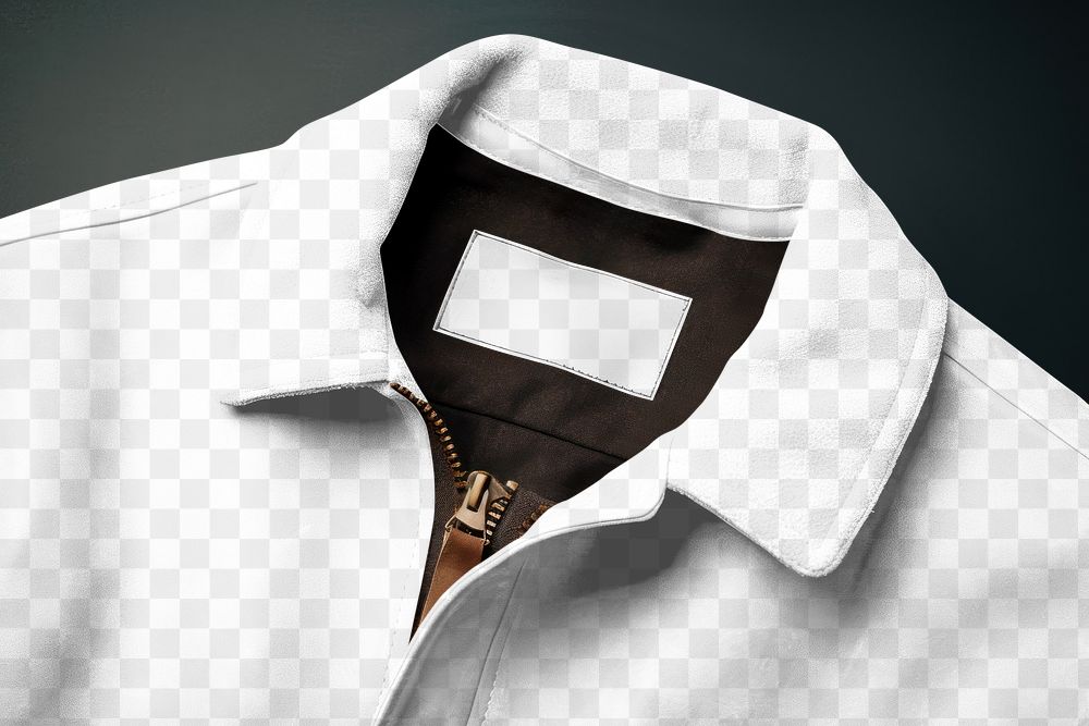 Jacket label png mockup, transparent design