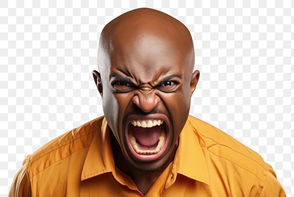 PNG Angry shouting adult man. AI generated Image by rawpixel.