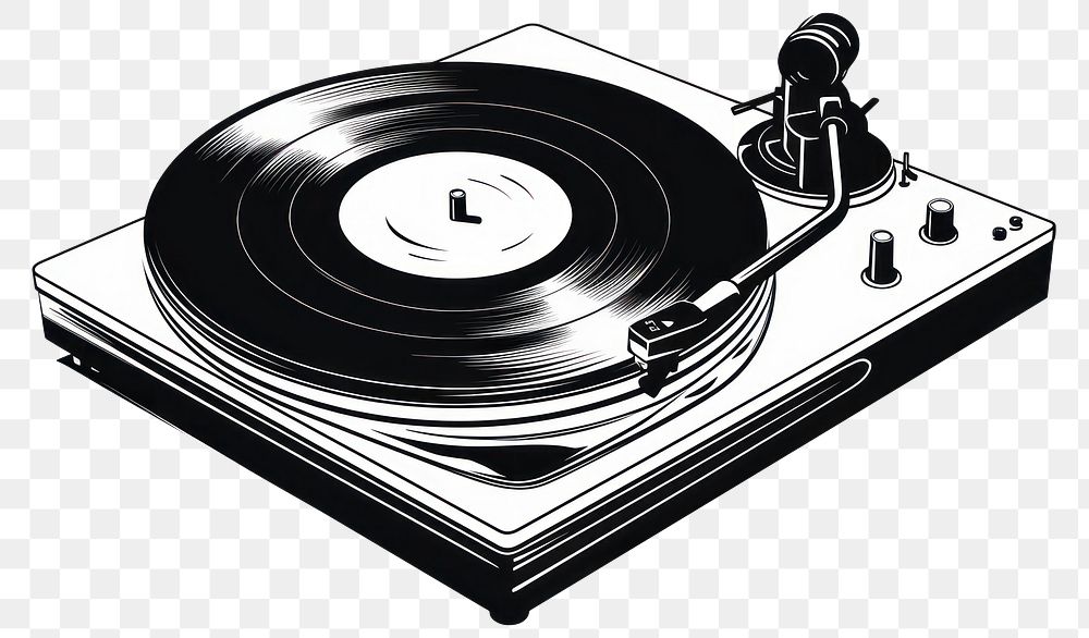 PNG Vinyl electronics black gramophone. 