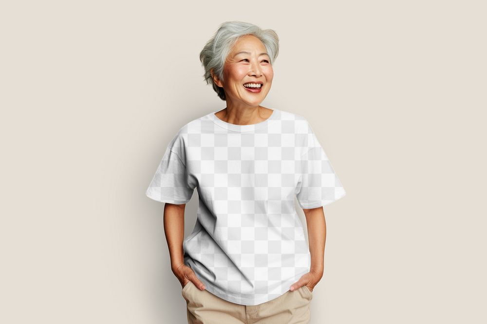 T-shirt png mockup, casual apparel in transparent design