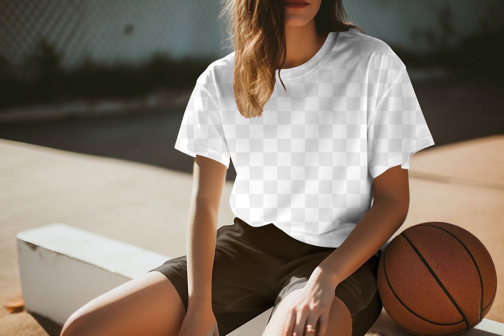 Women's streetwear png, transparent mockup