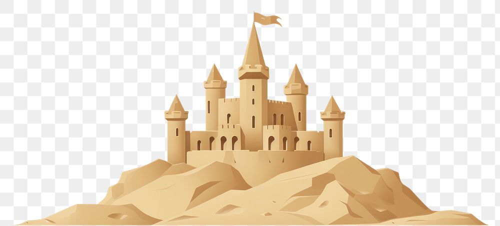 PNG  Sand castle sand outdoors spirituality. AI generated Image by rawpixel.