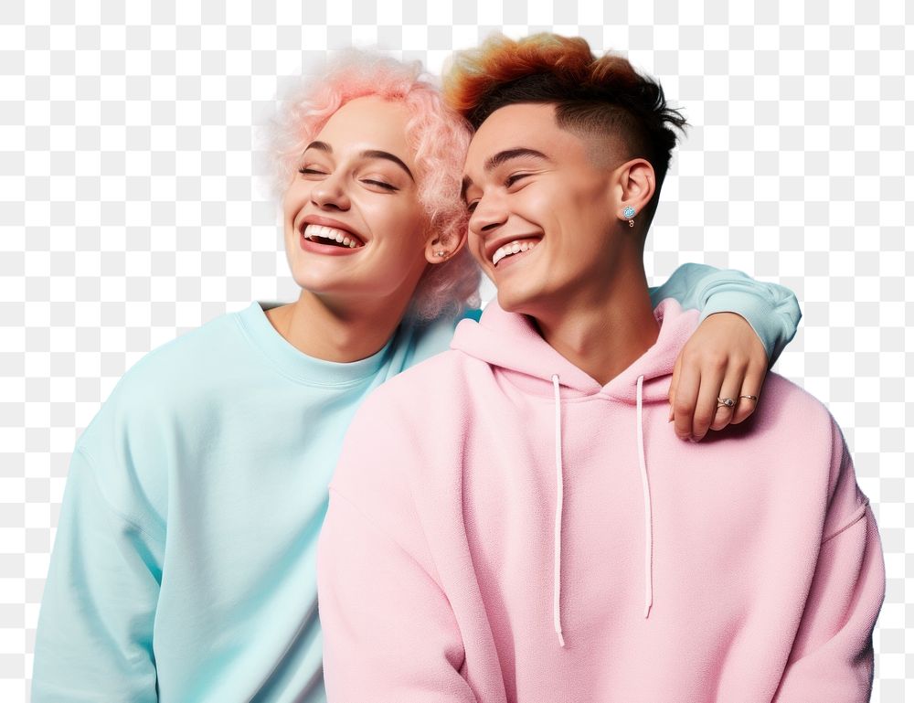 PNG Asian gay couple laughing adult happy. AI generated Image by rawpixel.