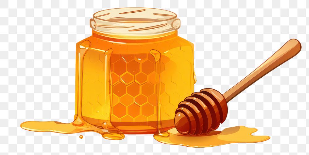 PNG Honey jar honeycomb container freshness. AI generated Image by rawpixel.