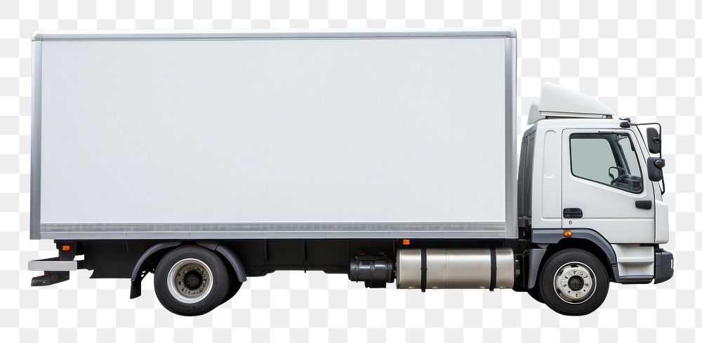 PNG White shipping truck vehicle van white background. AI generated Image by rawpixel.