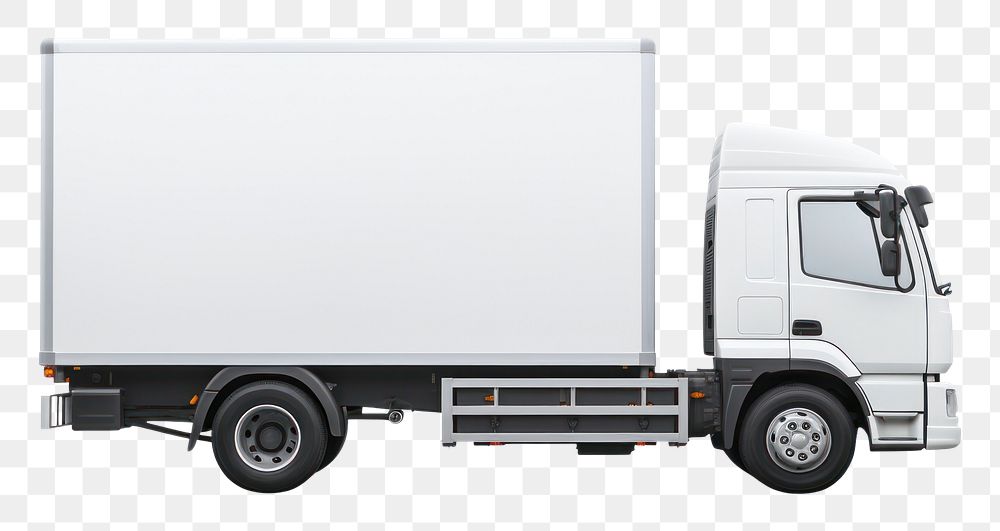 PNG White shipping truck vehicle van  