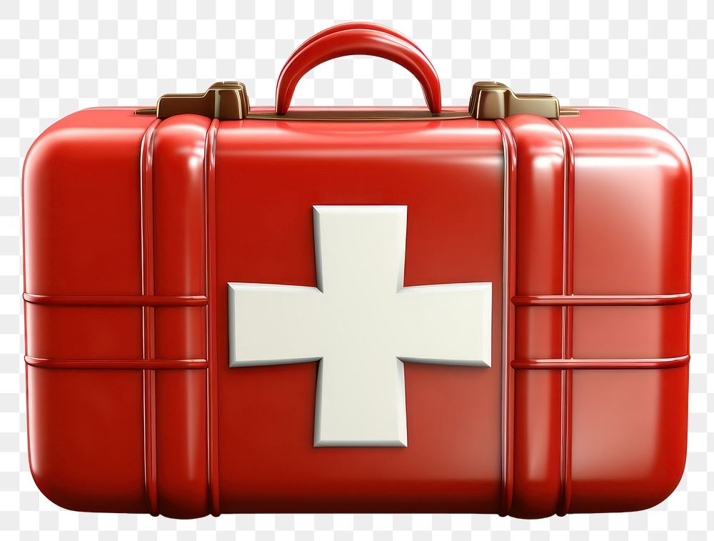 PNG Suitcase luggage white background first aid. AI generated Image by rawpixel.