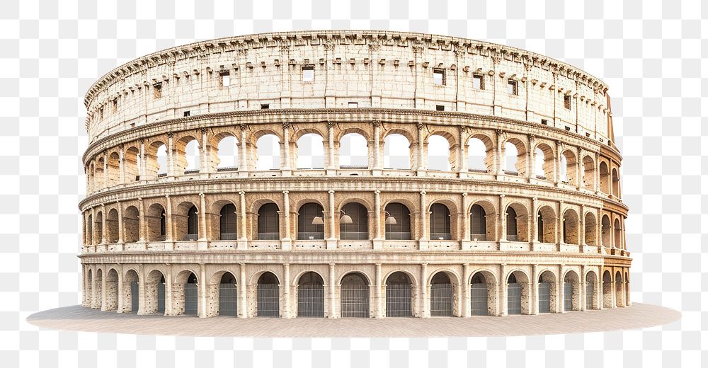 PNG Colosseum landmark white background amphitheater. AI generated Image by rawpixel.