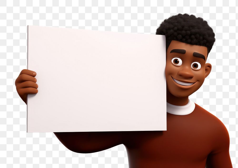 PNG Black man portrait cartoon  