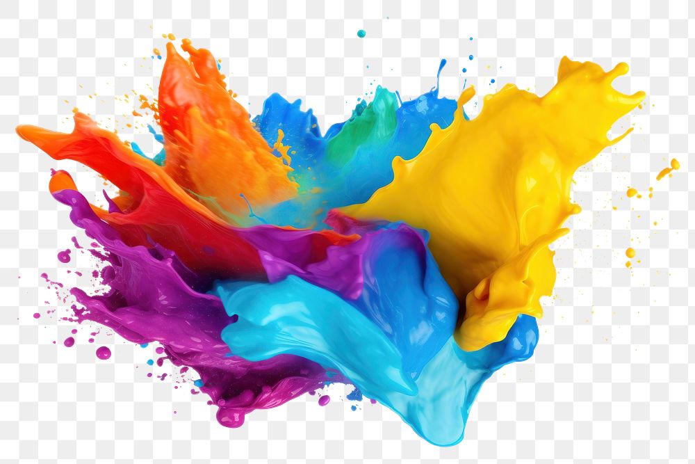 PNG Color splash white background creativity splattered. AI generated Image by rawpixel.