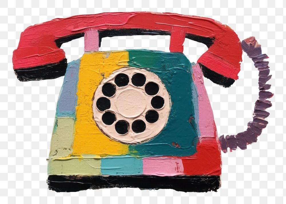 PNG Telephone painting craft art. AI generated Image by rawpixel.