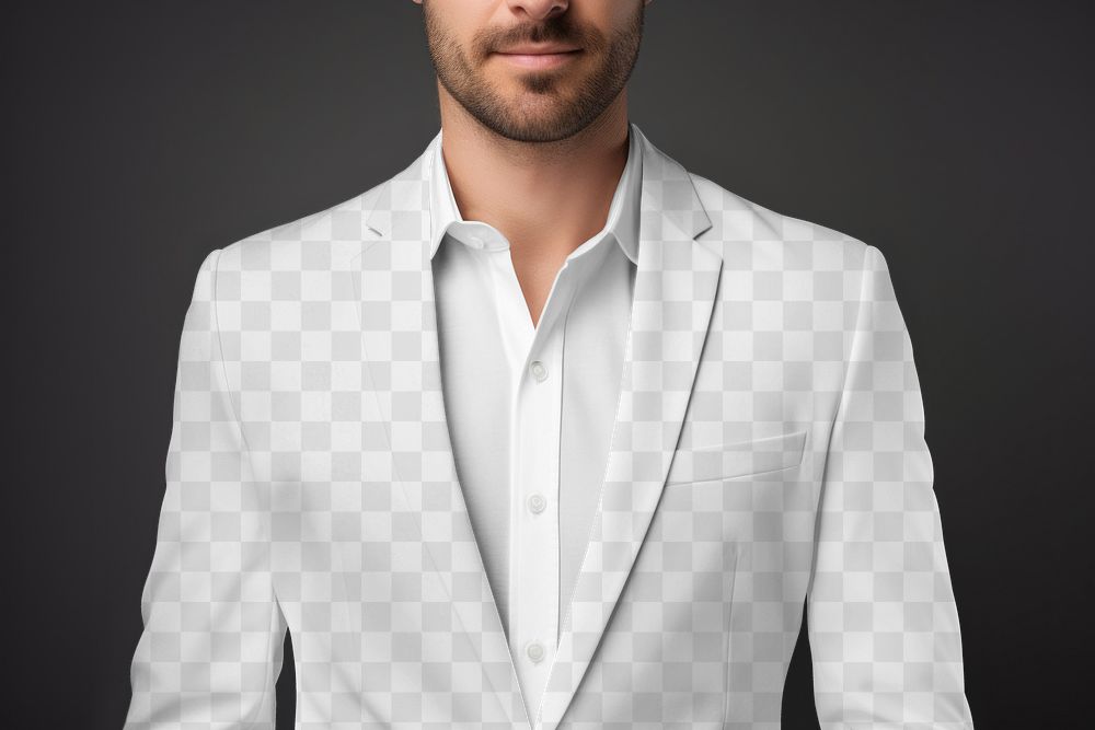 Men's suit blazer png mockup, transparent apparel