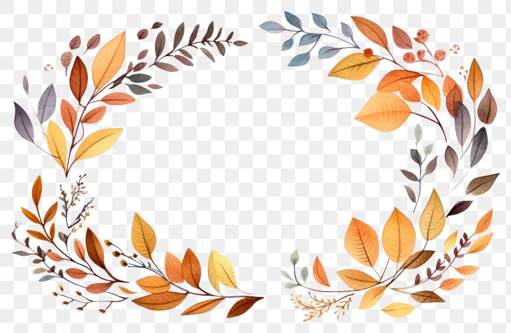 PNG Fall leaves frame backgrounds pattern leaf. AI generated Image by rawpixel.