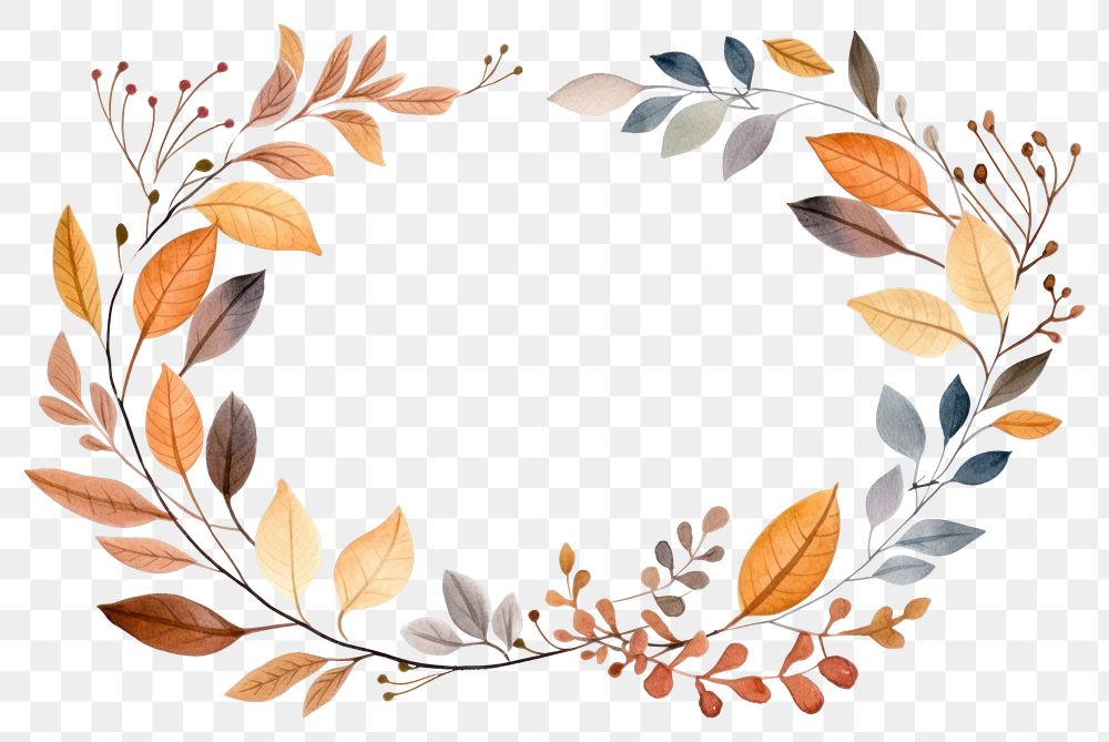 PNG Fall leaves frame backgrounds pattern art. AI generated Image by rawpixel.