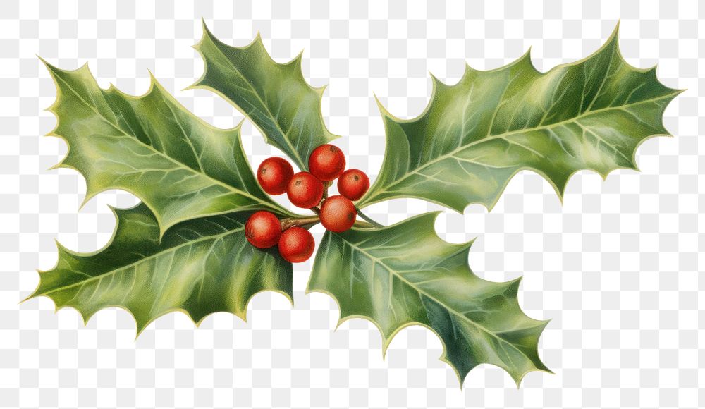 PNG Holly christmas plant leaf. AI generated Image by rawpixel.