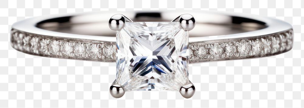 PNG Diamond ring platinum gemstone jewelry. AI generated Image by rawpixel.