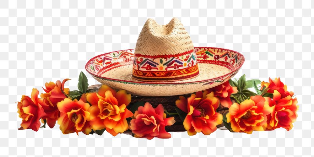 PNG Sombrero white background celebration decoration. 