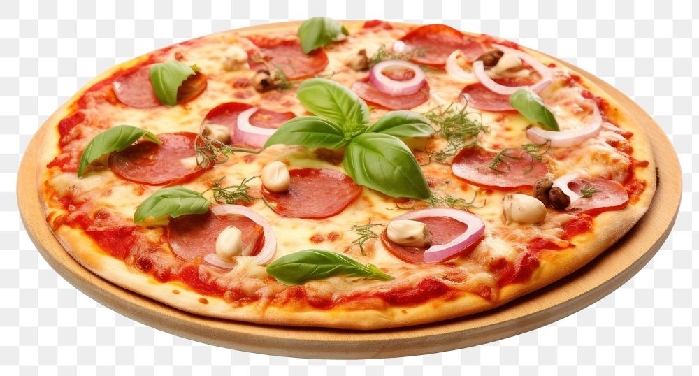 PNG Homemade pizza food white background mozzarella. AI generated Image by rawpixel.