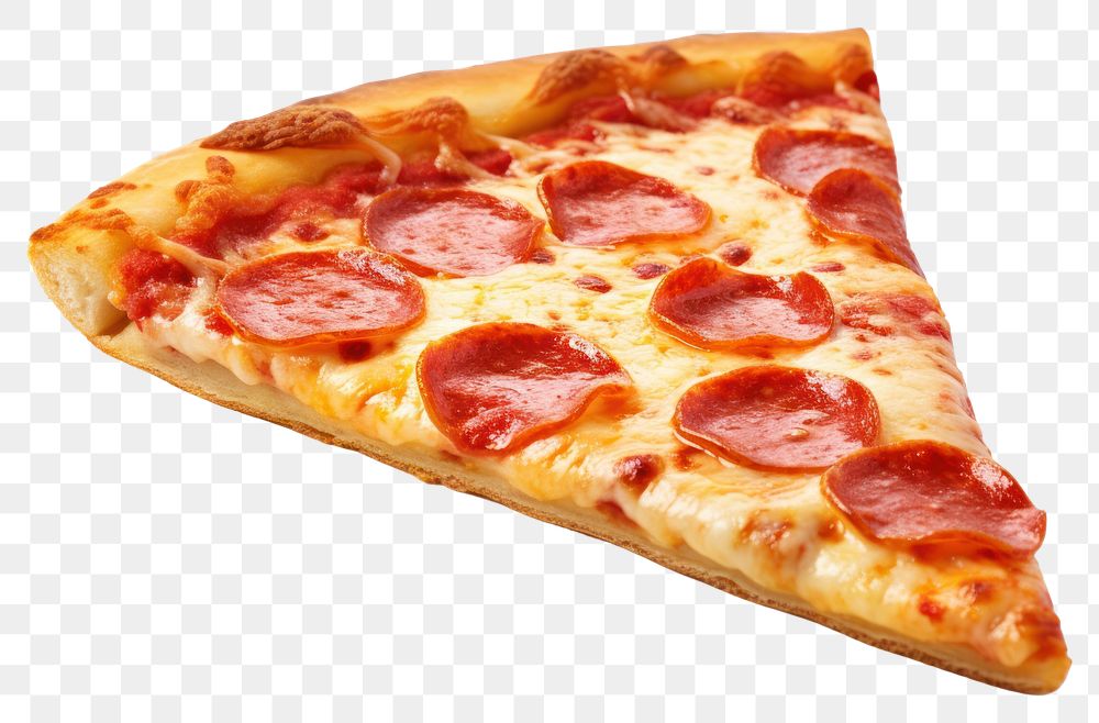 PNG Pizza slice food white background pepperoni. AI generated Image by rawpixel.