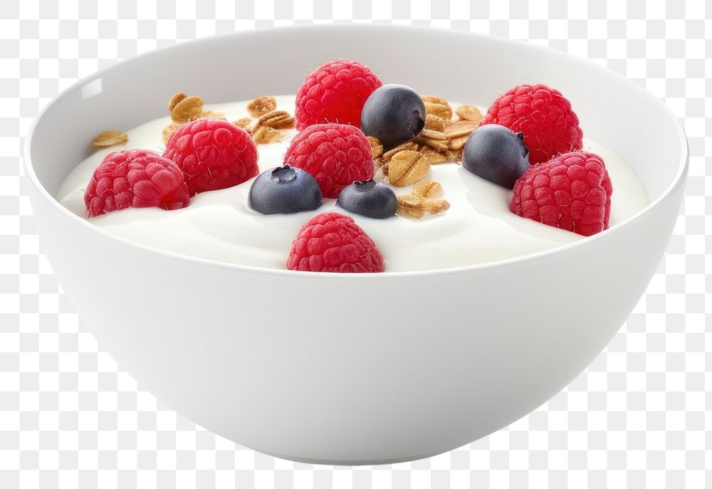 PNG Bowl raspberry dessert yogurt. 