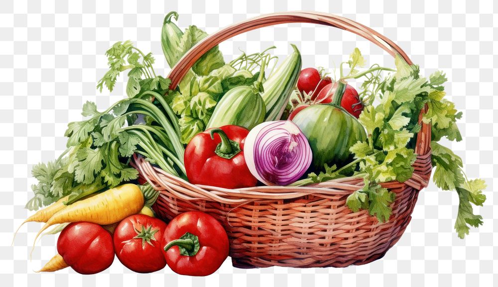 PNG Vegetable basket plant food. AI generated Image by rawpixel.