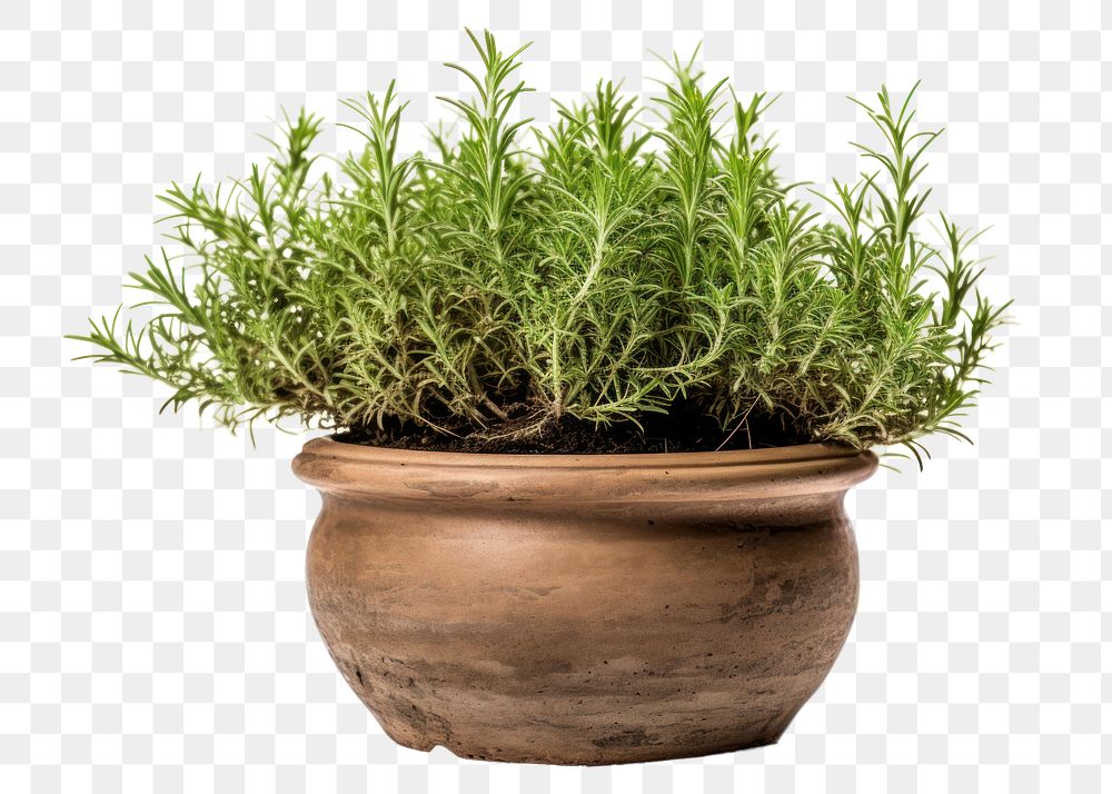 PNG  Rosemary pot plant herbs houseplant. AI generated Image by rawpixel.