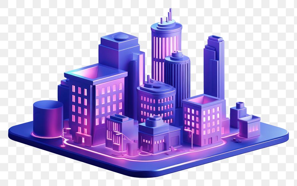 PNG Buildings purple diagram city. AI generated Image by rawpixel.