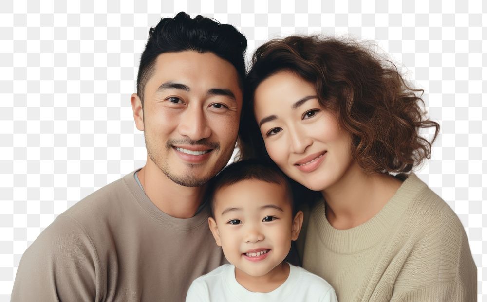 PNG Family mixed race portrait adult. 