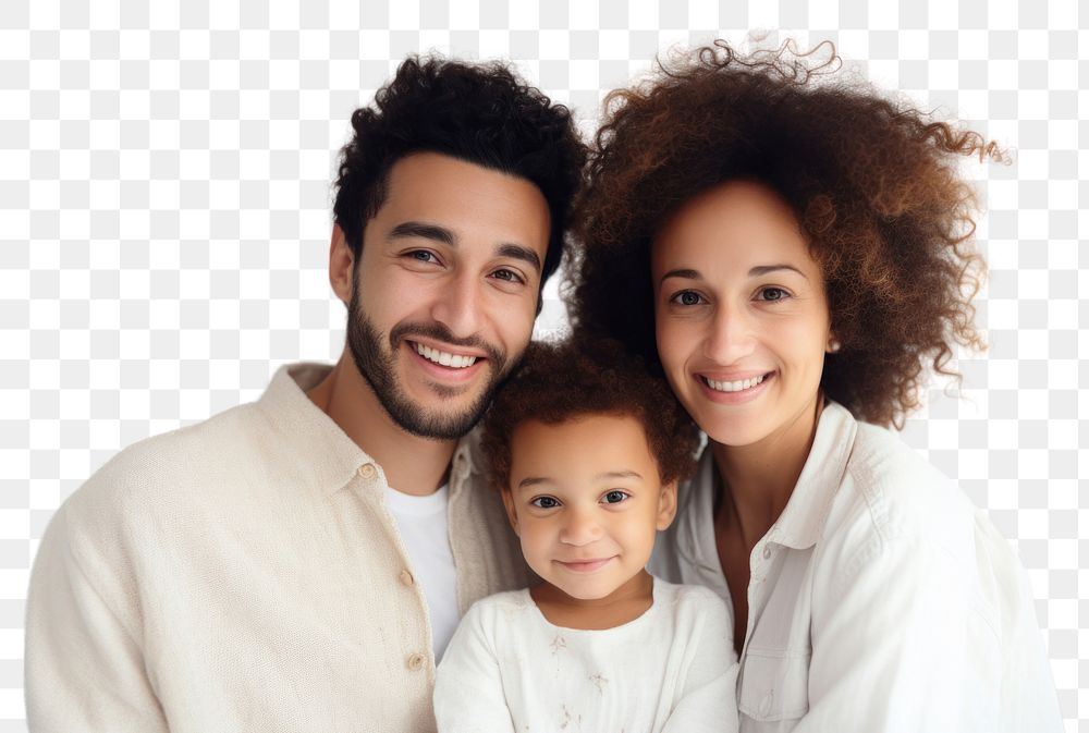 PNG Family mixed race adult baby. 