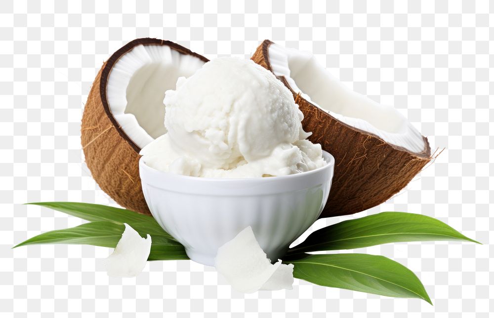 PNG Cream dessert coconut fruit. AI generated Image by rawpixel.