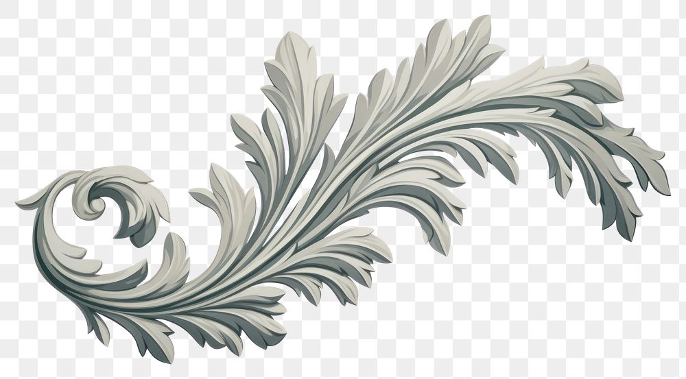 PNG Acanthus leaves pattern white background creativity. AI generated Image by rawpixel.