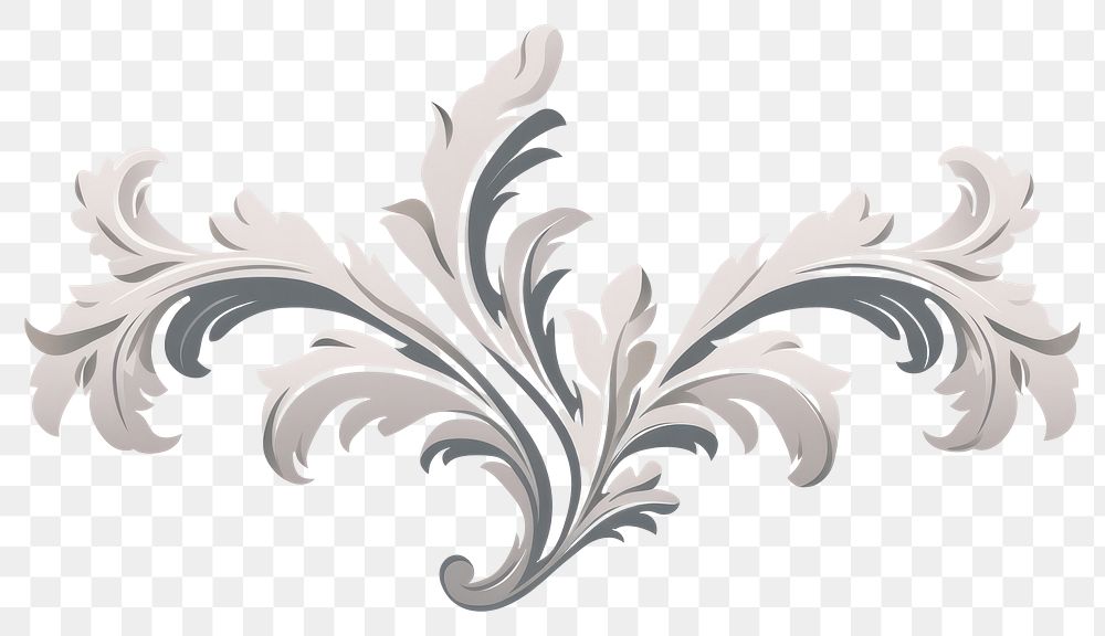 PNG Acanthus leaves pattern drawing white. 