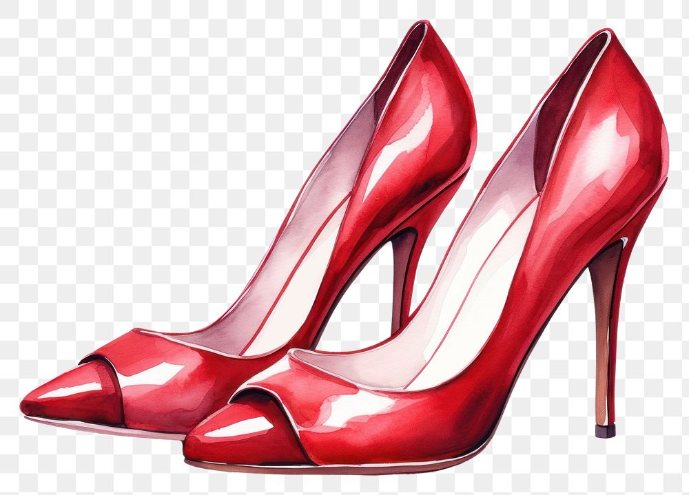 PNG Red high heels footwear fashion shoe. AI generated Image by rawpixel.