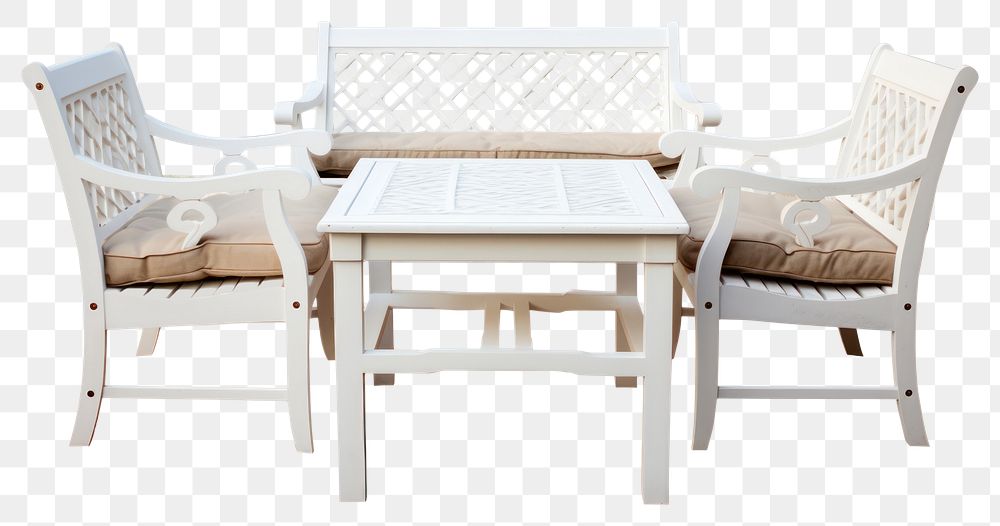 PNG Garden furniture chair table bench. AI generated Image by rawpixel.